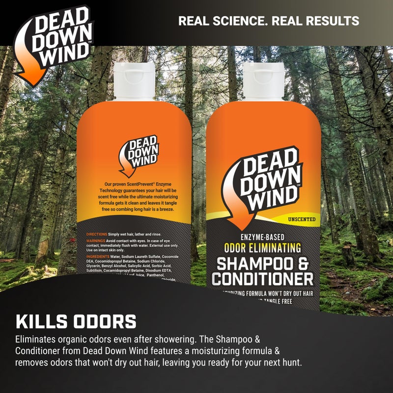 Dead Down Wind Shampoo & Conditioner | 12 oz Bottle | Odor Eliminator, Hunting Accessories | Gentle Shampoo & Conditioner for Hunting | Safe for Sensitive Skin, Orange, Model:121218 - Image 2